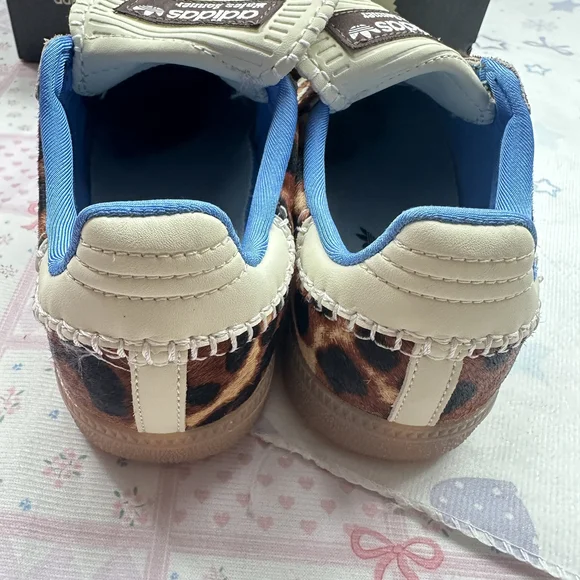 adidas x Wales Bonner Samba Leopard Print Pony Hair Low-Top Sneakers - Picture 6 of 11